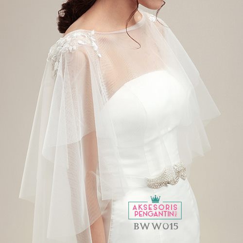 [READY STOCK] BOLERO PESTA LACE AKSESORIS PENGANTIN BROKAT KOREA PUTIH BWW015