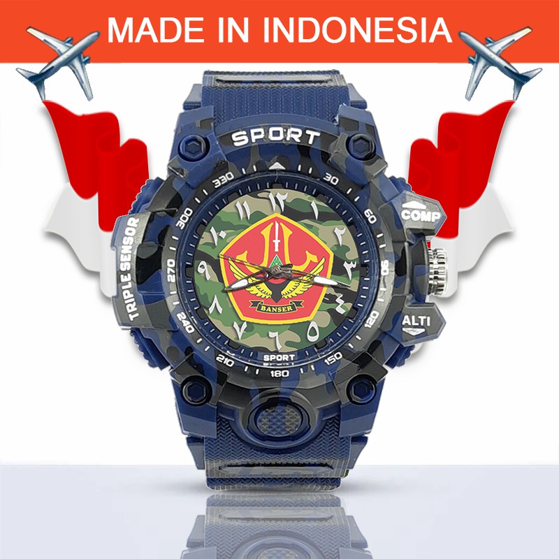 {Istimewa} Jam Tangan BANSER (Nahdlatul Ulama) - Biru  Army Water Resistant