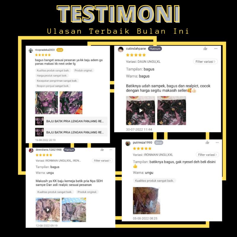 BAJU BATIK PRIA LENGAN PANJANG READY M L XL XXL - SPECIAL WARNA BATIK UNGU PURPLE VIOLET LILAC