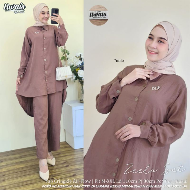 zeela set baju terbaru original uwais ori solo berlabel