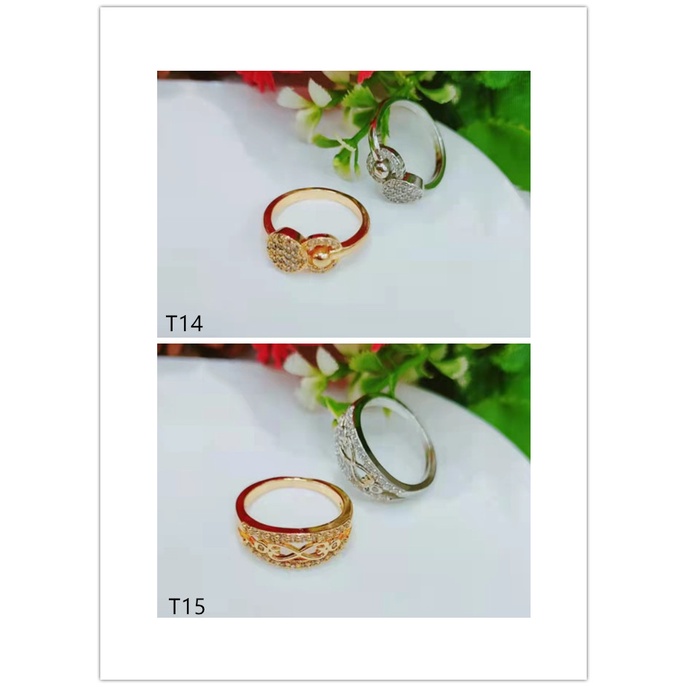 Cincin Xuping Permata Termurah Lapis Emas Perhiasan Fashion T8-17