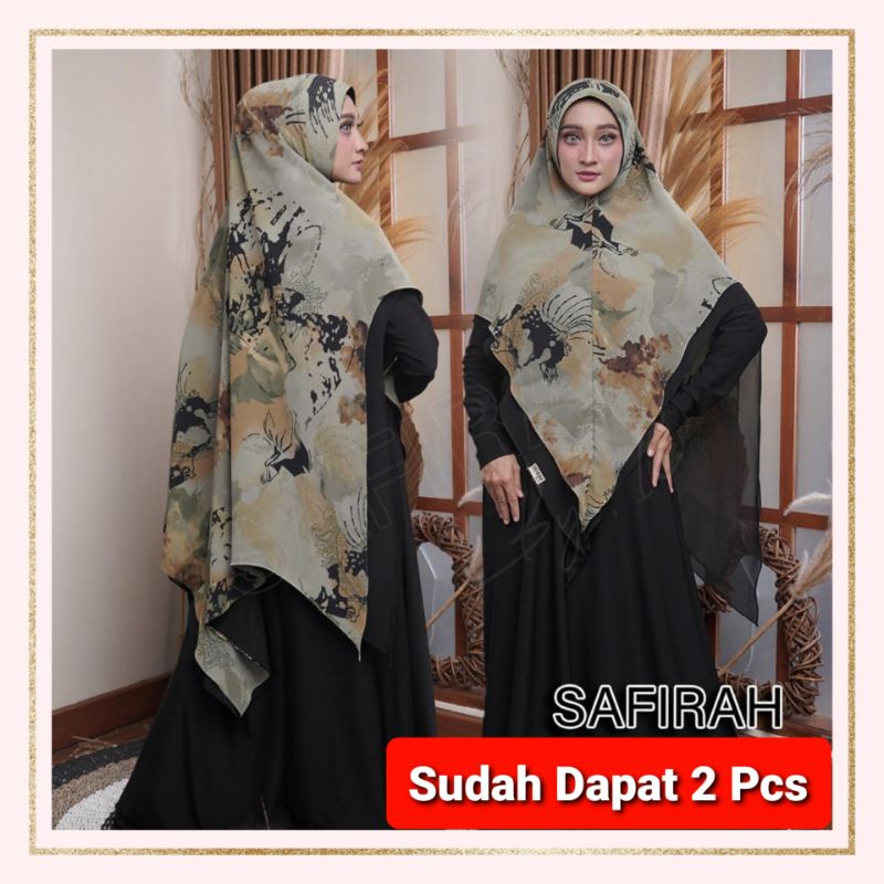 JILBAB PASANG KHIMAR MOTIF 2 LAYER (ISI 2 PCS)