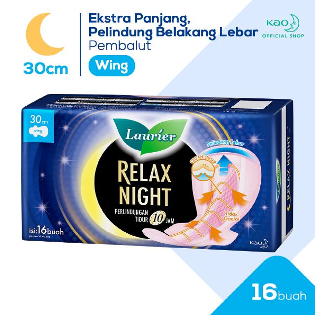 Image of Laurier Relax Night Pembalut Wanita Wing 30cm 16s