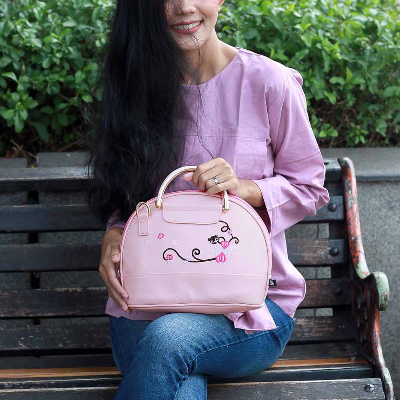 Tas salempang wanita handbag slingbag asli produk lokal distro bahan premium garansi original - Pink