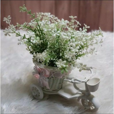 Bunga Pajangan - Bunga Hias Plastik - Tanaman artifisial Pot Sepeda Mini