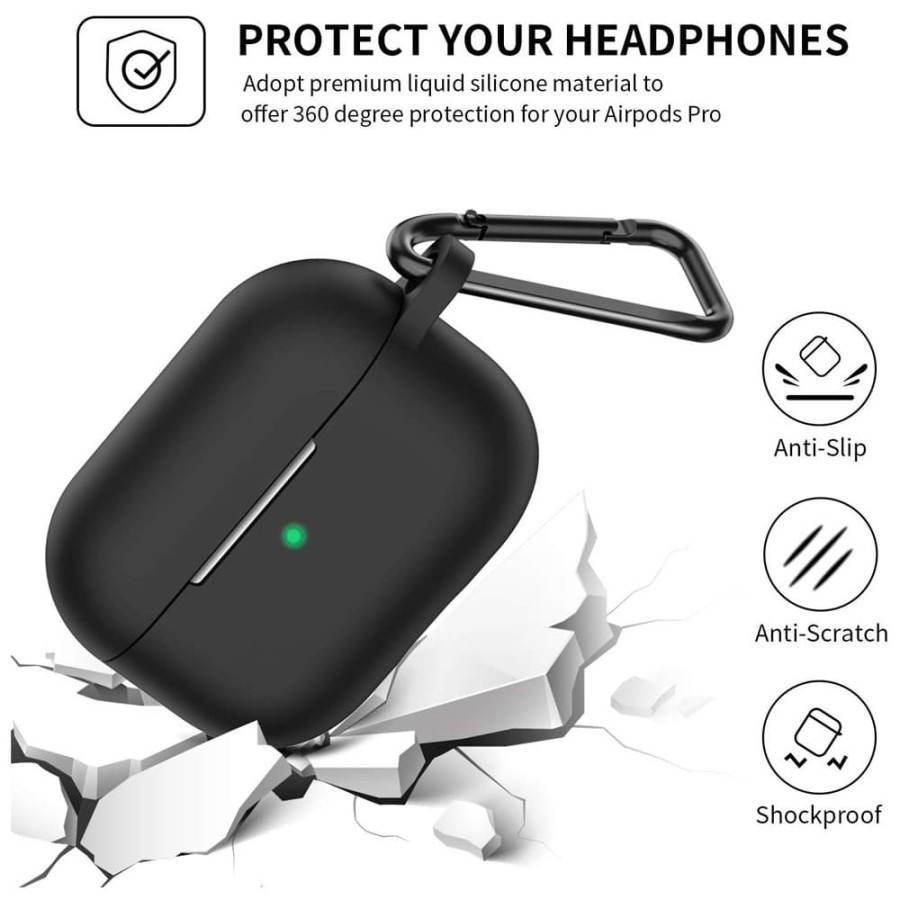 BUBM Kit 5 in 1 Case for AirPods Pro Charging Dock - Black