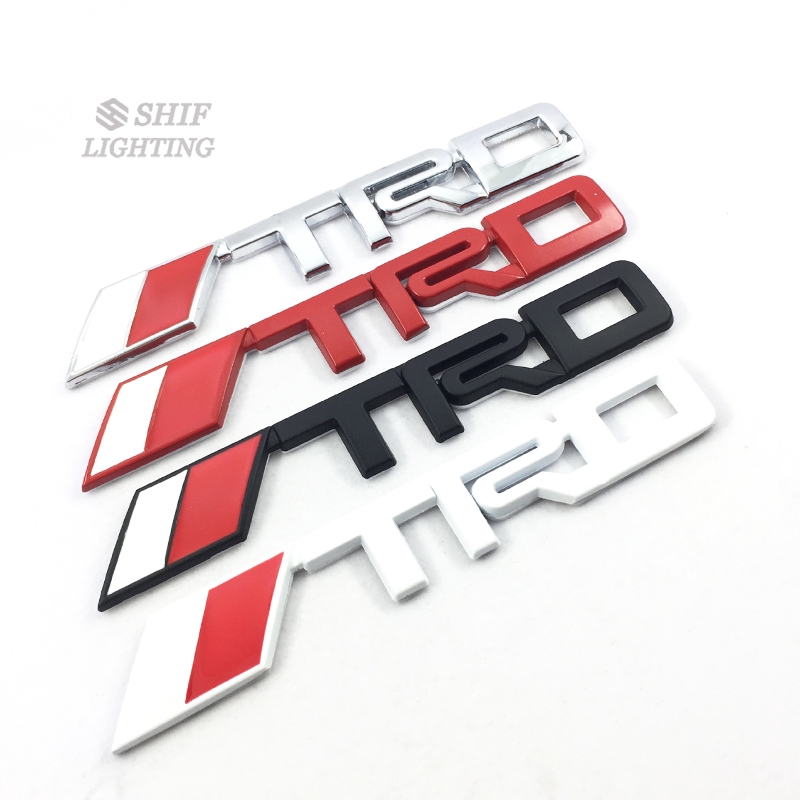 1Pc Stiker Emblem / Badge Motif Tulisan TRD Bahan Metal untuk Mobil Toyota