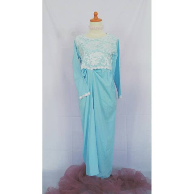 GAMIS KEBAYA BIRU MUDA