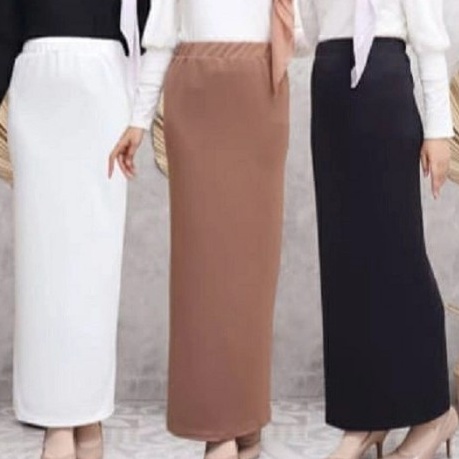 Rok Span Knitted / rok span tanpa belahan / rok span skirt hitam / rok span scuba-Tanpa Belahan MILO