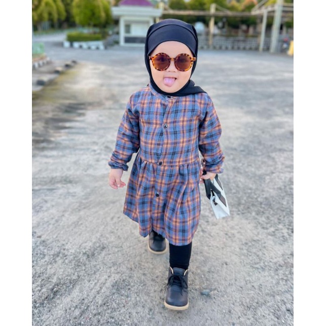 Vohara Dress Flanel anak 1-6 tahun Dress Anak Murah Tunik Anak Flanel