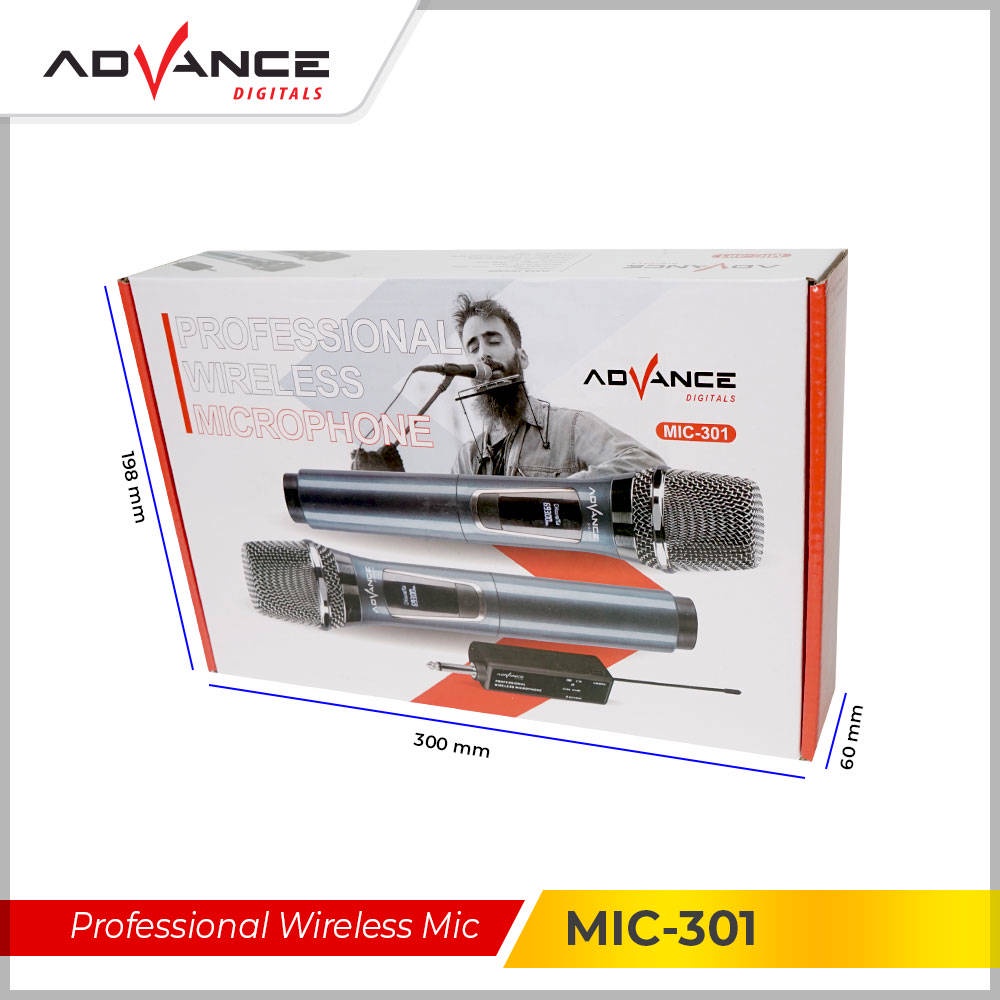 【READY STOCK】 Advance MIC-301 2 pcs Double UHP Microphone  Mic Karaoke Double suitable for outdoor or indoor events with large spaces