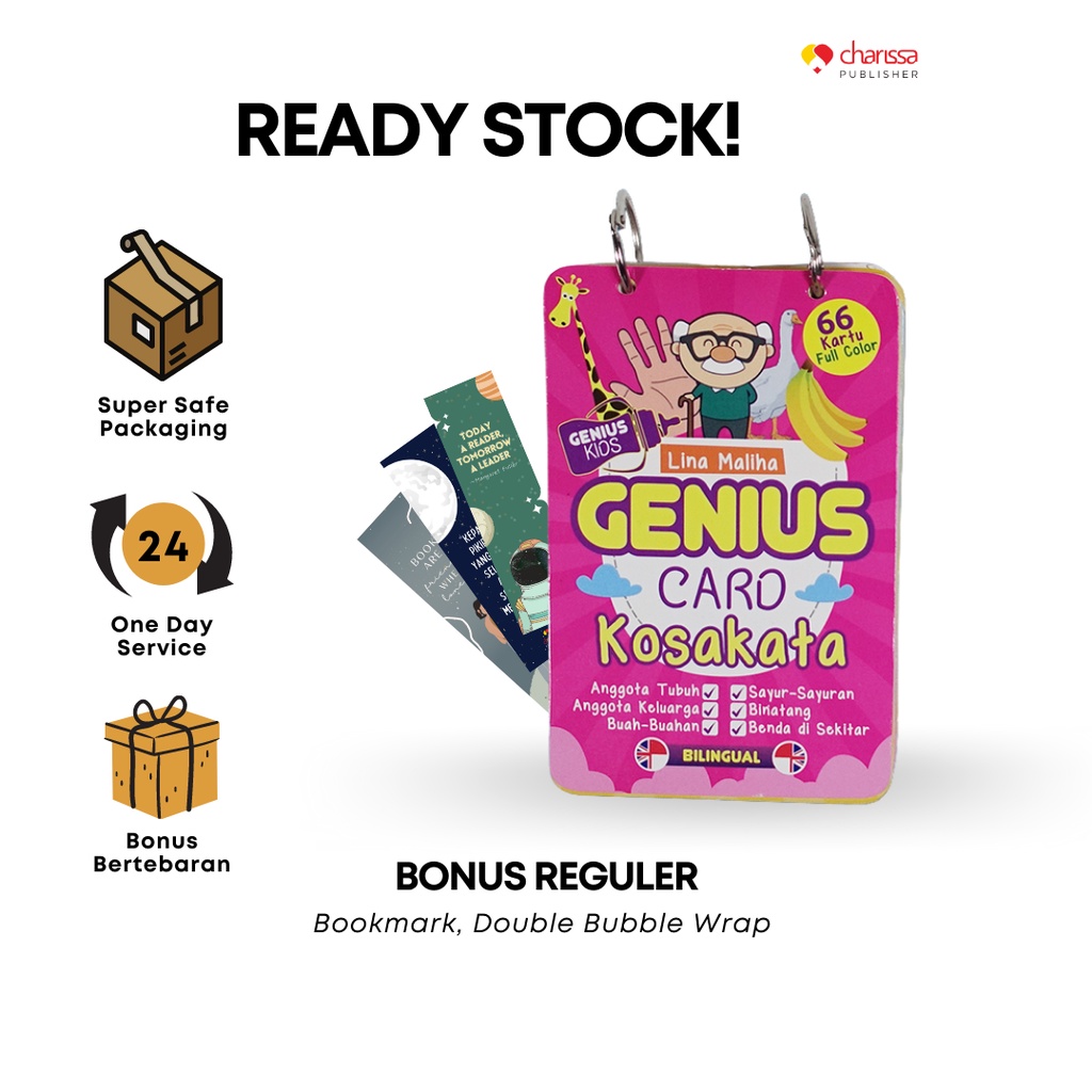 Charissa Publisher - Buku Anak Flash Card Bilingual ━ Genius Card Kosakata