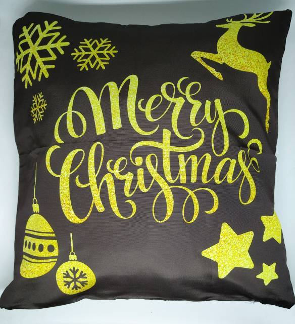 Christmas Pillow Case Sarung Bantal Sofa Bentuk Persegi Motif Natal