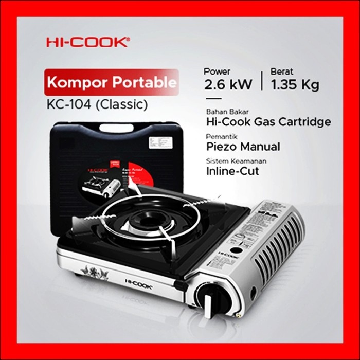 HI Cook KC 110 . Kompor Gas Portable 1 Tungku  . Baru &amp; Bergaransi