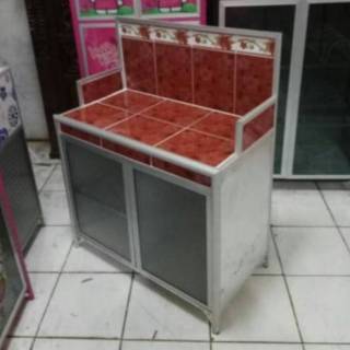  Meja  Kompor  Dapur 2  Pintu  Rak Piring Keramik Aluminium  