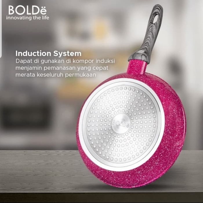 Super Pan Bolde Fry Pan 22 Cm Black Pink Granite Series