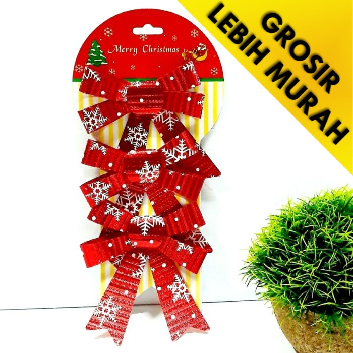 

Pita Natal isi 3 Motif Snowflake Pita Parcel Hiasan Natal Murah Grosir