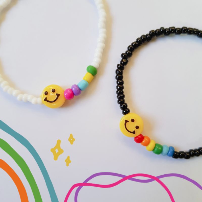 gelang kpop / gelang mino / gelang korea / smiley rainbow bracelet / gelang smiley / gelang smile (smile rainbow)