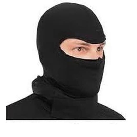 Masker Motor Ninja alpins Balaclava Polos Hitam Full Face Pelindung Muka Helm Motor Biker Skull