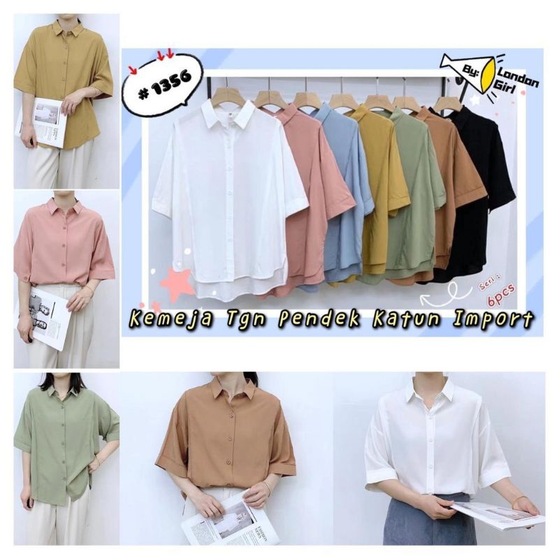 Kemeja katun pendek import 1356 by London Girl