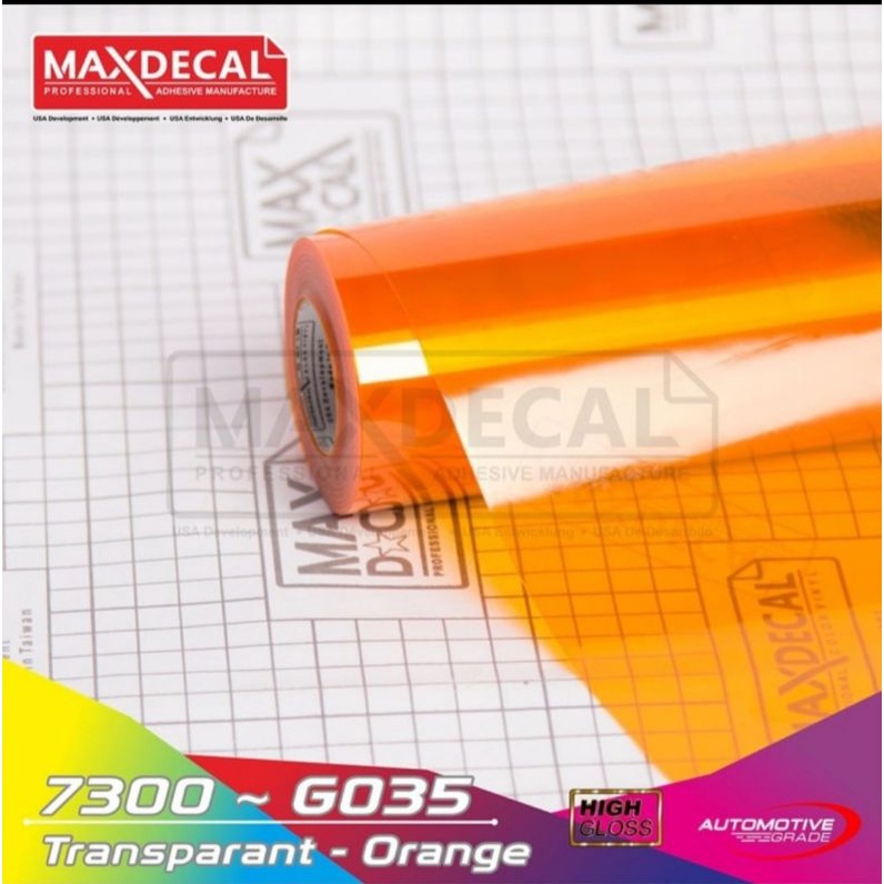 Sticker Maxdecal 7300 G035 Orange Transparent Transparan Crystal