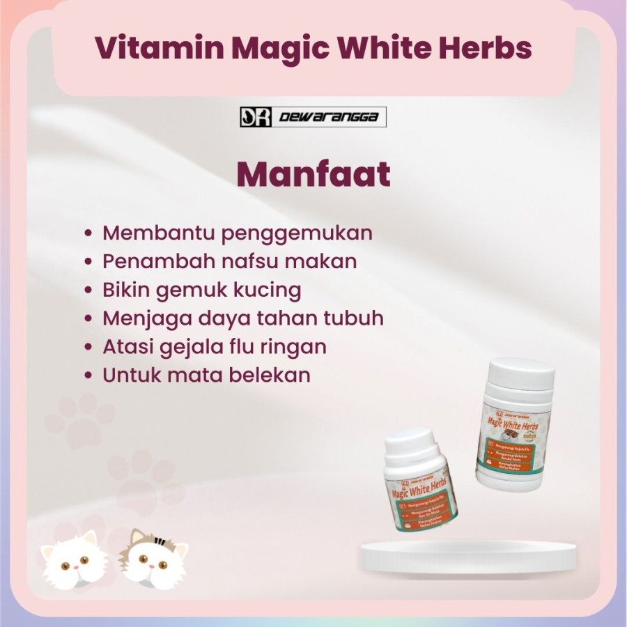 Magic White Herb - Vitamin Kucing Nafsu Makan, Flu, Pilek, Mata Belekan Dewarangga