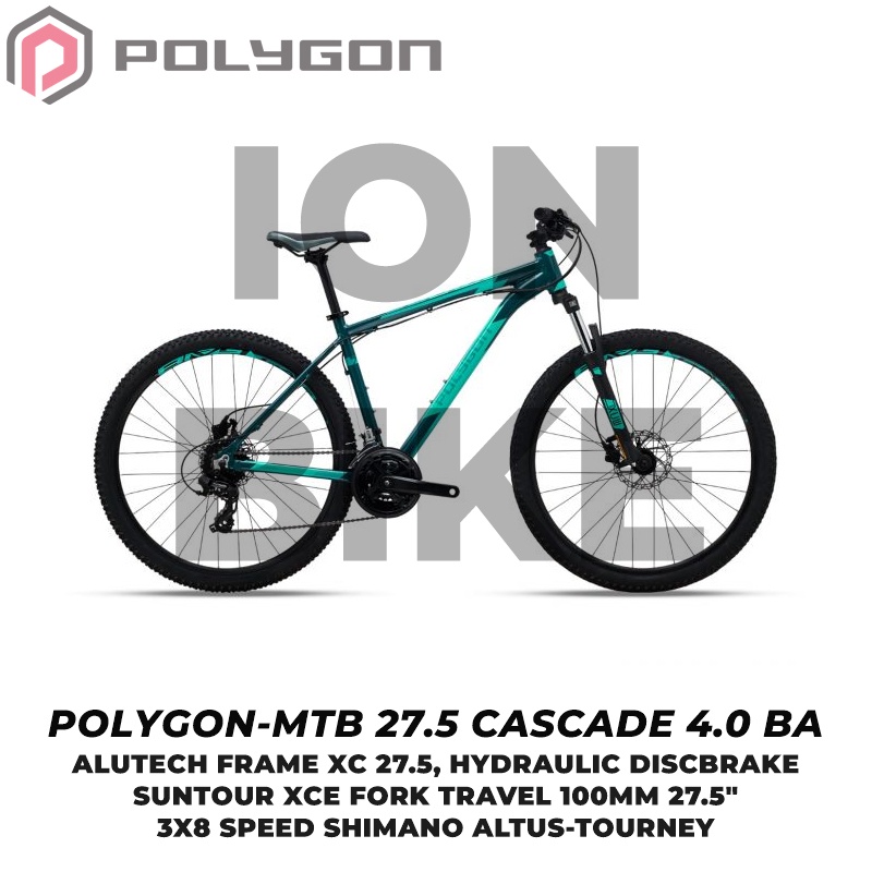 Sepeda MTB 27.5 Inch Polygon Cascade 4 Terbaru Frame Alloy GREEN 4.0 New Edition Gunung Murah Ringan