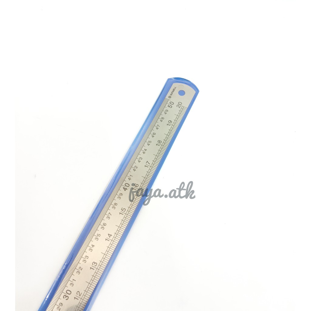 PENGGARIS 50 CM BESI MISTAR BESI 50 CM GARISAN RULER STAINLESS STEEL