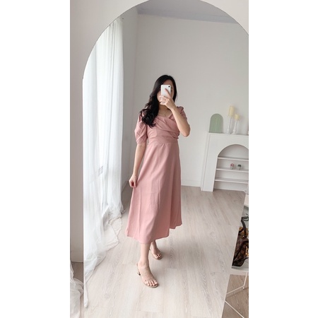 [ LittleBigCloth ] Rosie Midi Dress // Dress Polos Wanita Dress Pesta