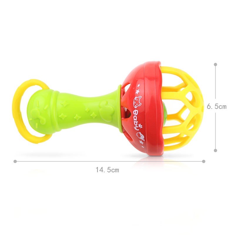 1234OS - Mainan Bayi Rattle Stick Bunyi Kerincingan Baby Soft Teether Gigitan Bayi BPA FREE.