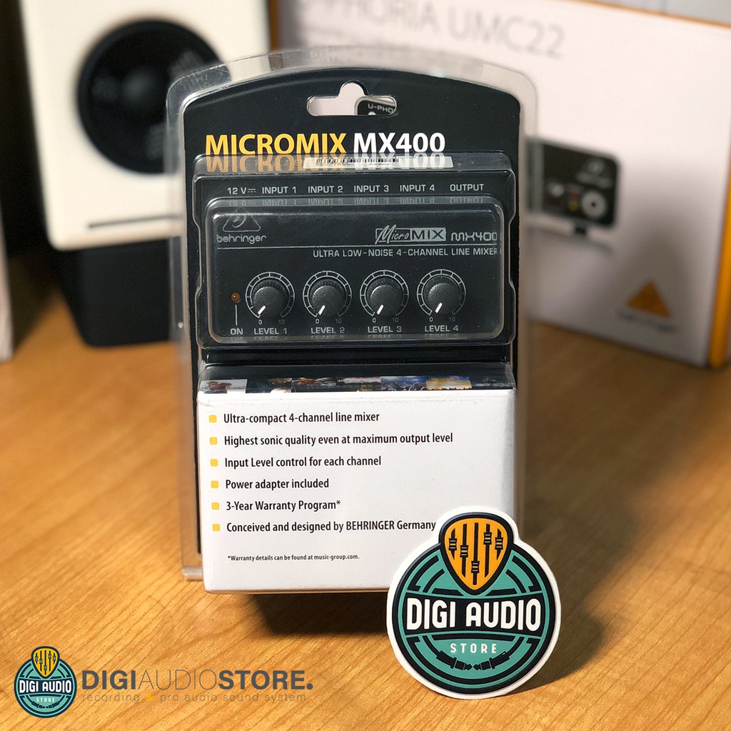 Audio Mixer Mini 4 Channel Behringer Micromix MX400 - 4 Chanel Line Mikser Garansi Resmi 1 Tahun