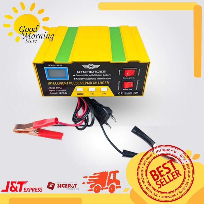 Charger Aki Mobil Charger Lithium 12V 24V Aki Truck Bagus - GMS246