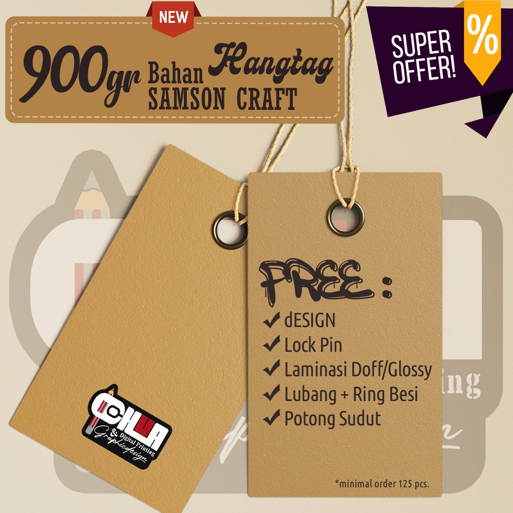 

Hangtag Distro PREMIUM TEBAL Samson Craft Board 900gr