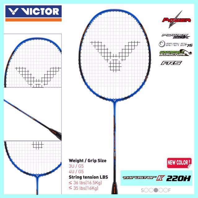 RAKET VICTOR THRUSTER K 220H TK 220H ORIGINAL free racket protection bag