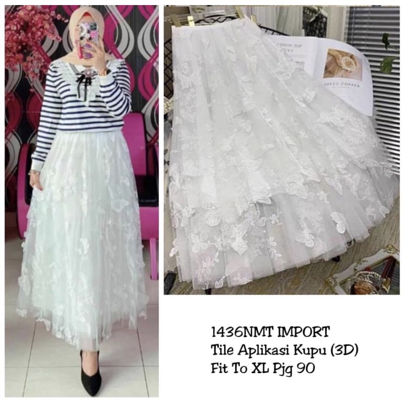 Rok tutu kupu2 3D