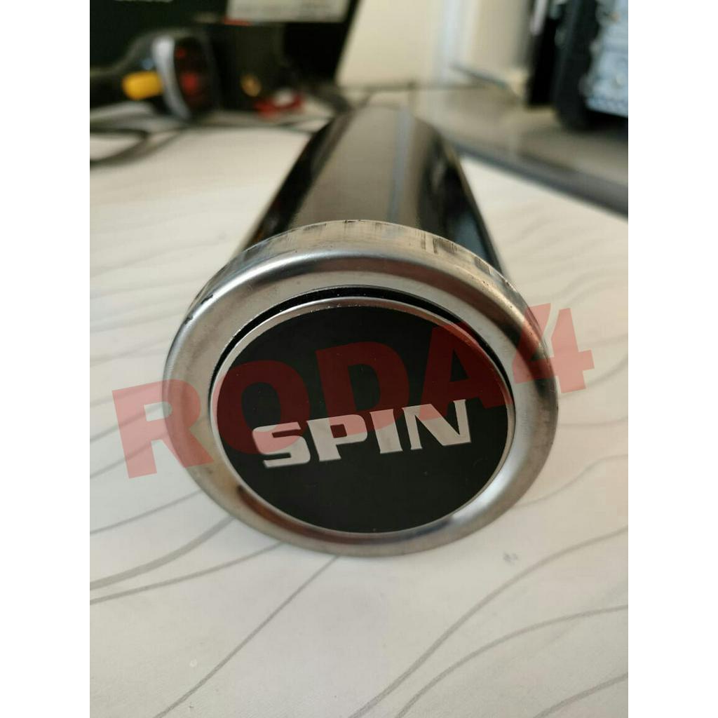 Muffler Logo Spin Hitam Chrome