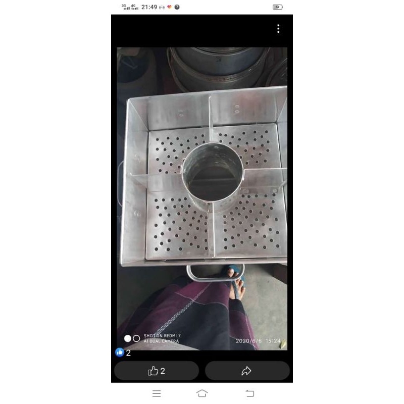 dandang bakso kotak sekat 4 dm 40×40××40