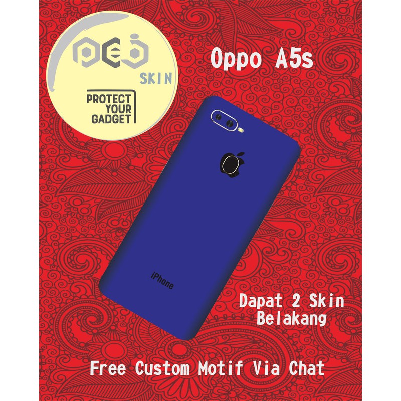Garskin HP Oppo A5s Motif Iphone Blue  - Free Custom Motif Via chat