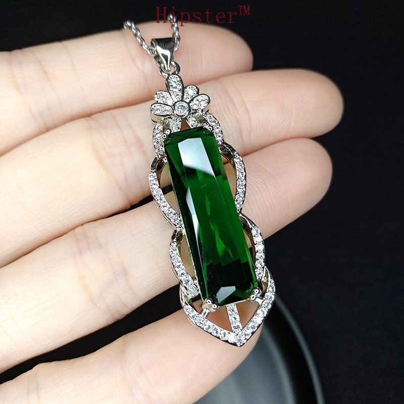 Classic Luxury Platinum Vintage Colored Gems Brand Pendant Necklace