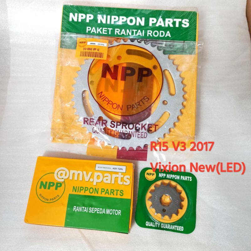 Paket Gir set Gear Set R15 V3, Vixion New LED 2018 Merek NPP