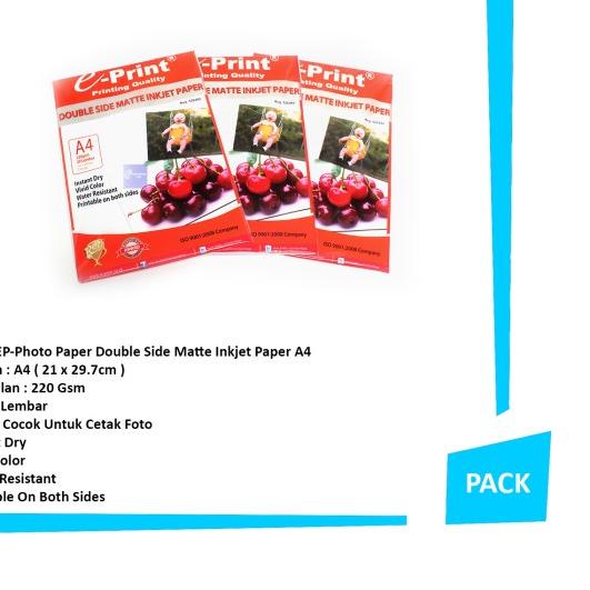 

✿ Eprint Photo Paper Double Side Matte Inkjet Paper A4 220gsm ⅍