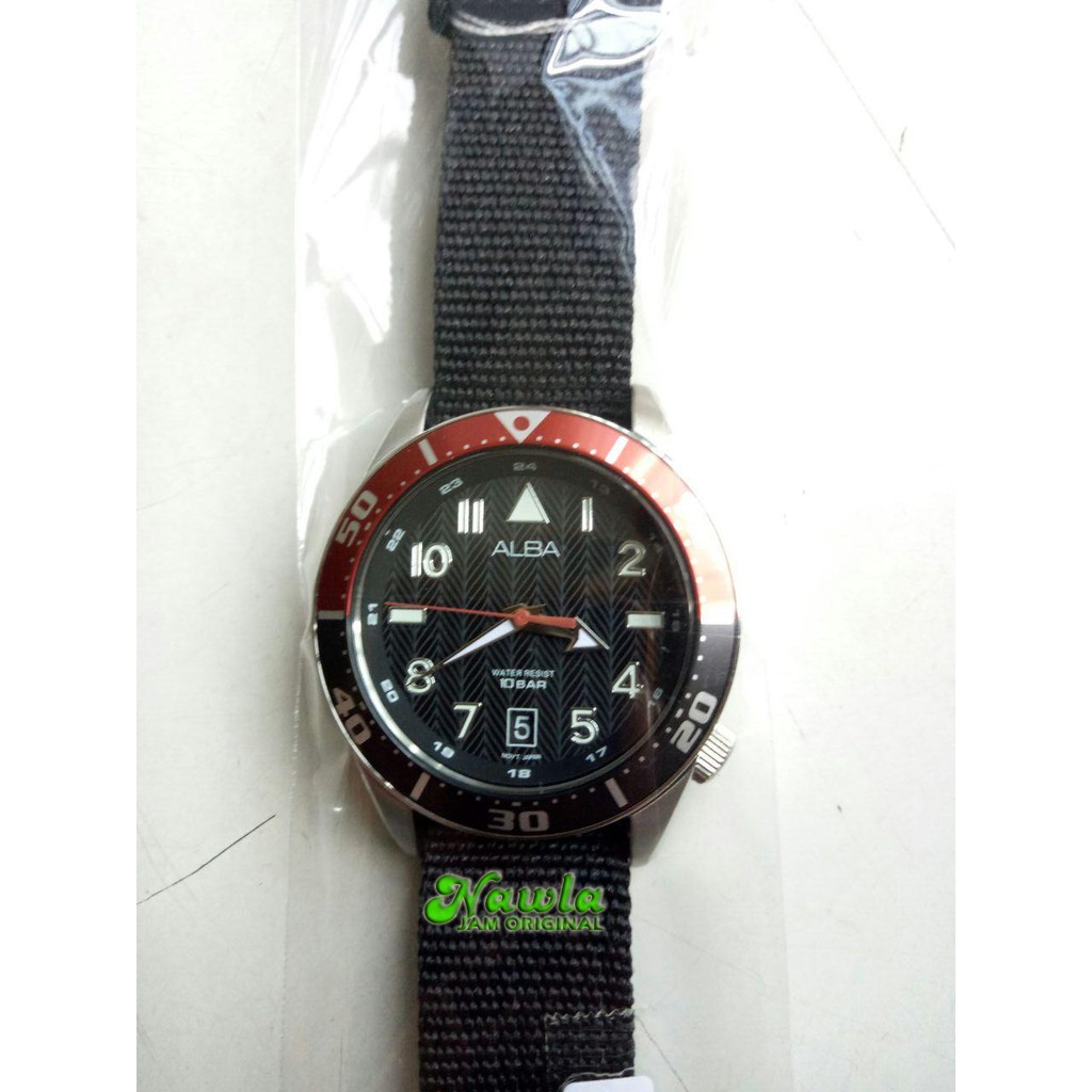 Alba Quartz AS9K47X1 Analog Black Nylon - Jam Tangan Pria AS9K47