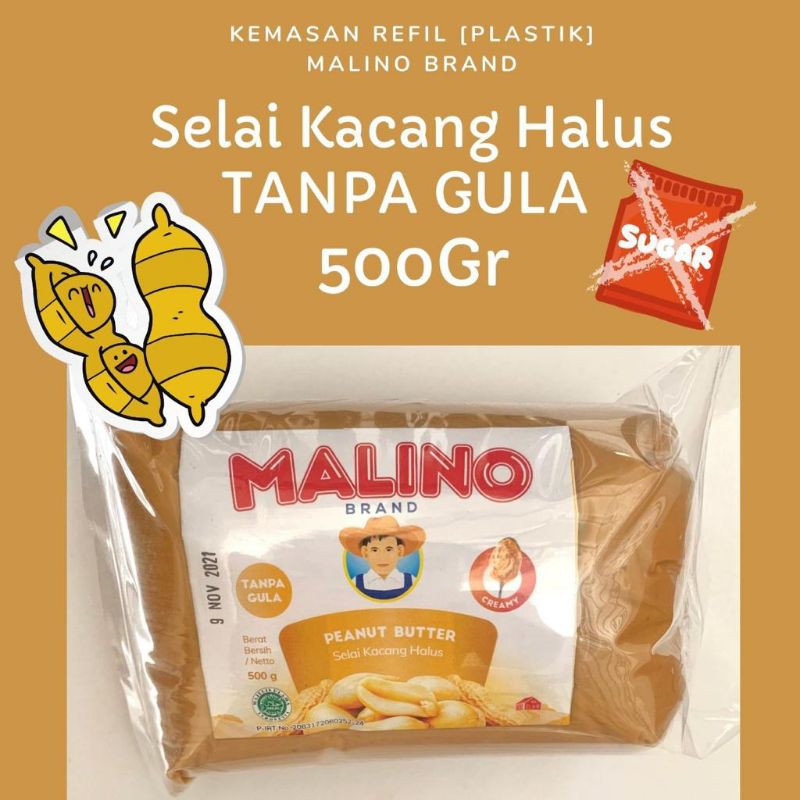 

Selai Kacang Halus TANPA GULA Peanut Butter Creamy NO SUGAR 500gr- MALINO BRAND