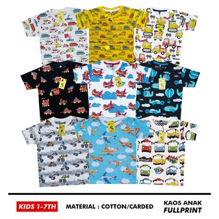  KAOS  ANAK  FULLRPINT MOBIL PESAWAT KAOS  DISTRO CLOTHING  