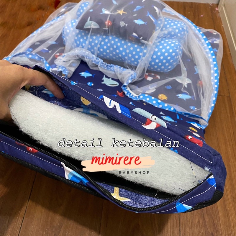 Kasur Kelambu Bayi Resleting Free Tas Mika Busa Kasur Bisa Dilepas