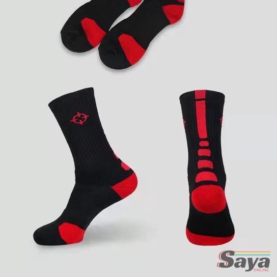 RIGORER Kaos kaki olahraga, basket, badminton, running (tebal) HITAM PUTIH MERAH