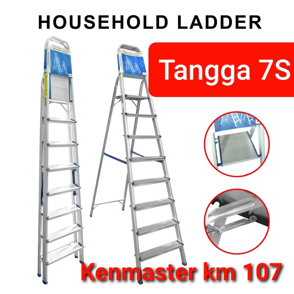 Tangga Lipat Aluminium 7 Step Tipe Bentuk A Kenmaster Krisbow