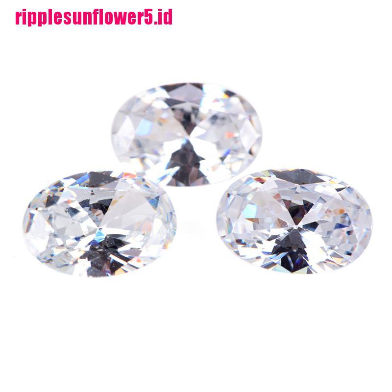 # Kaos T-Shirt Wanita Lengan Pendek Motif Print #10x14mm Batu Permata Zircon Oval Handmade
