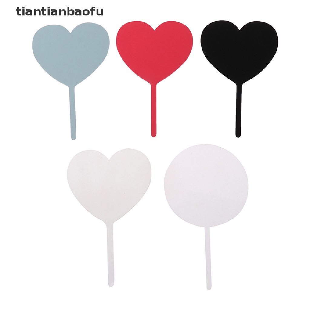 [tiantianbaofu] Acrylic Happy Birthday Cake Toppers Blank Plain Board Cupcake Toppers Cake Decor Boutique