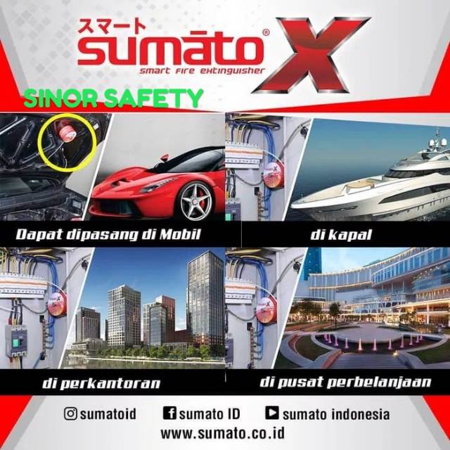 ORIGINAL SUMATO -X 500 mL SM-05 Alat Pemadam Api Otomatis Mobil Panel